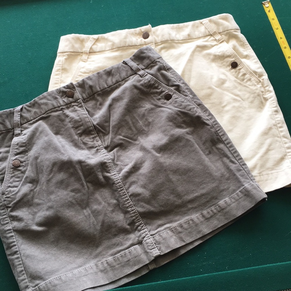 Size 8 M Corduroy Stretch Skirt OLIVE CREAM GRAY